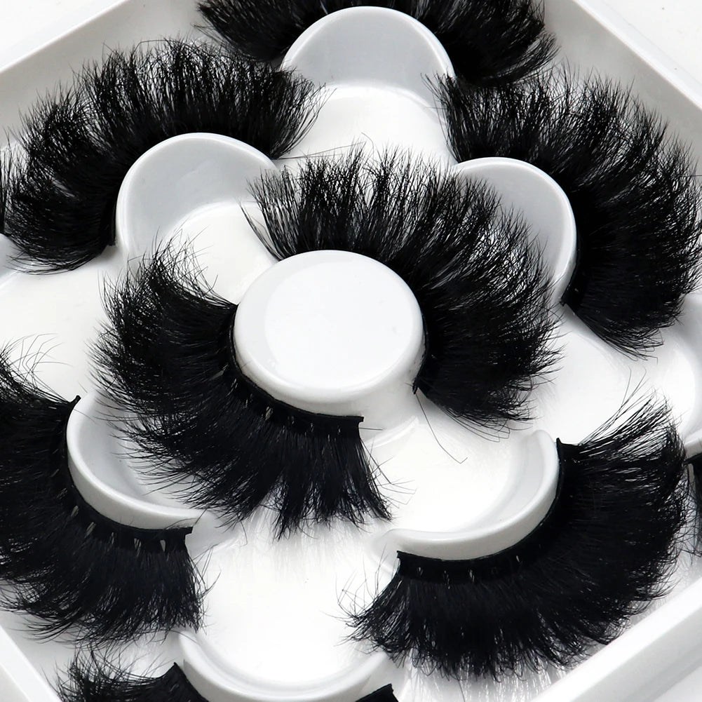 5 Pairs 25mm 3D Mink Eyelashes - ChoppedShop