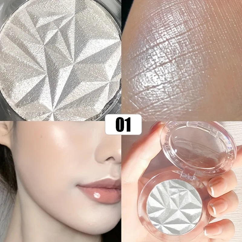 "2-Color Diamond Highlighter Powder Palette: Ultra-Concentrated Glitter for Brightening and Contouring"