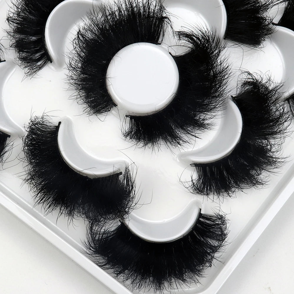 5 Pairs 25mm 3D Mink Eyelashes - ChoppedShop