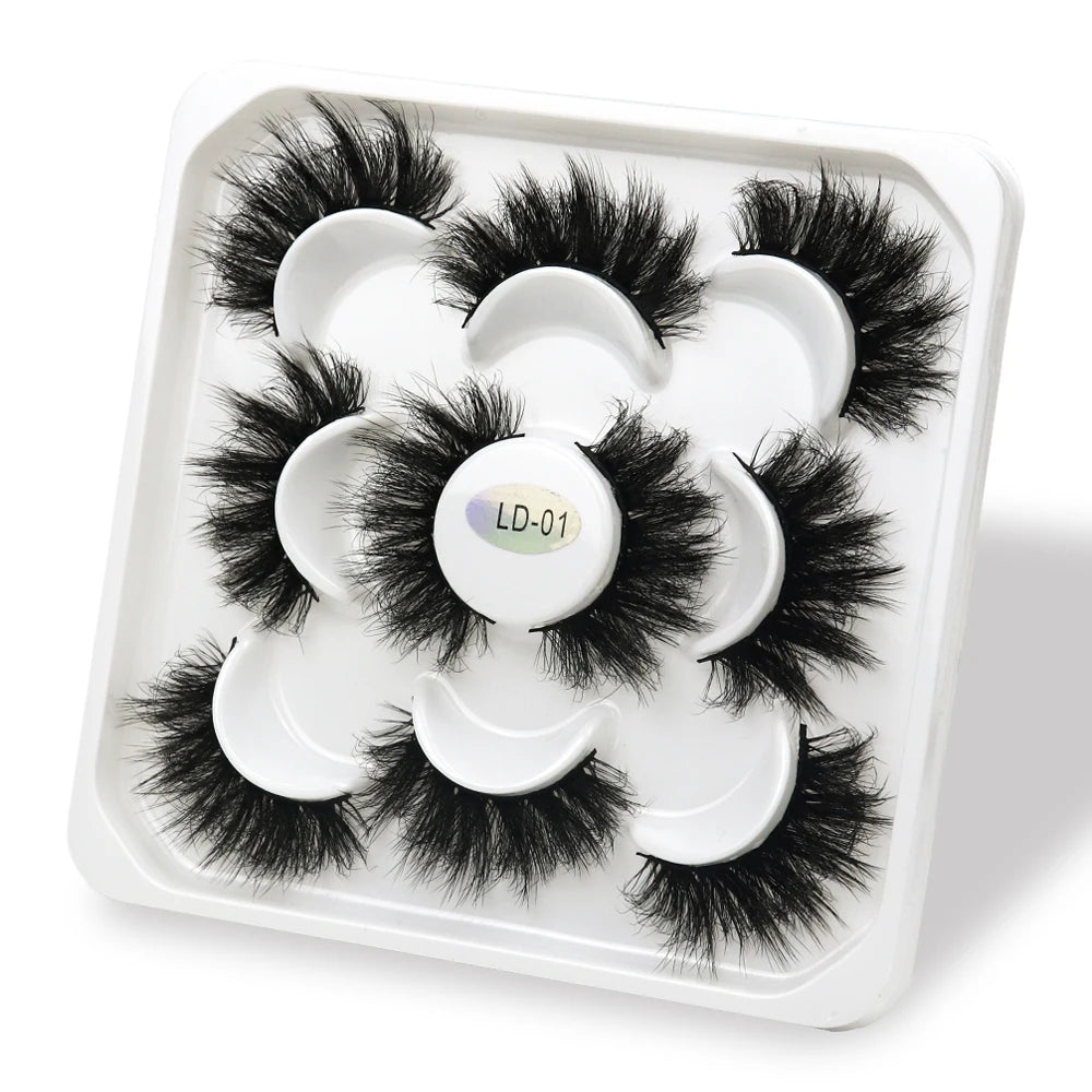 5 Pairs 25mm 3D Mink Eyelashes - ChoppedShop